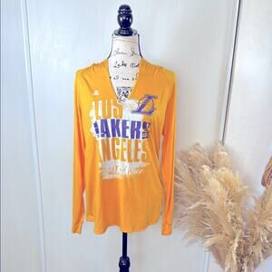 Adidas Yellow Los Angeles Lakers Graphic Hooded Tee size XL